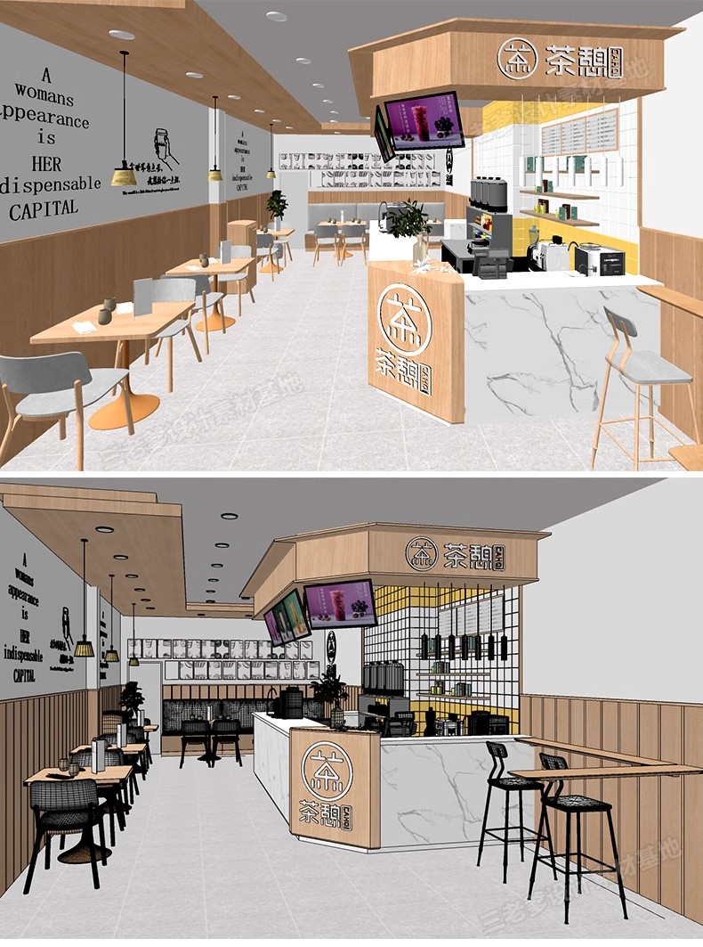 图片[46]-INS网红风LOFT工业风格咖啡厅奶茶店水吧草图大师SU模型CAD施工图-大怪兽分享