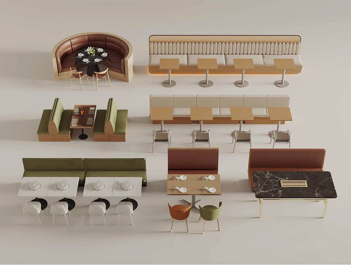 图片[17]-现代北欧咖啡厅餐厅火锅店甜品奶茶店卡座坐椅草图大师SU模型素材-大怪兽分享