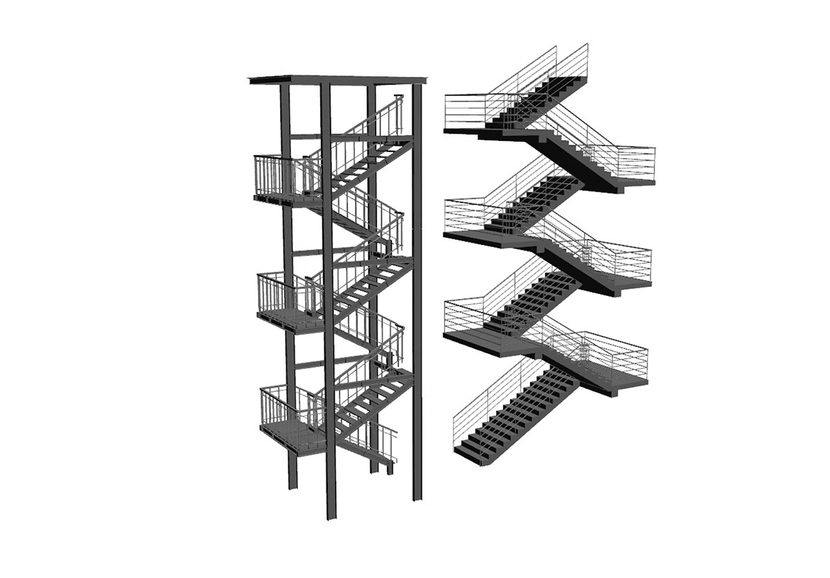 图片[17]-户外钢结构楼梯SU模型建筑工地安全爬梯设计sketchup草图大师素材-大怪兽分享