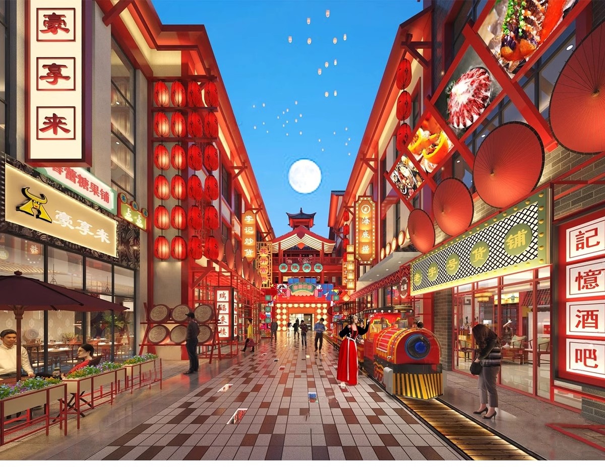 图片[17]-草图大师中式商业街古镇仿古风情步行街古建小镇旅游度假区SU模型-大怪兽分享