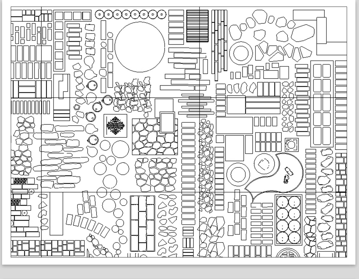 图片[17]-步道汀步小路CAD施工图 地面园林铺装中式别墅庭院景观小品图库块-大怪兽分享