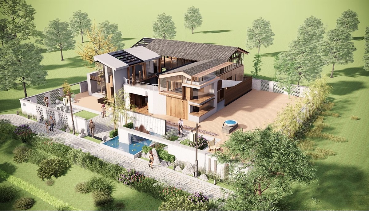 图片[17]-乡村民居美丽新农村民宿民房住宅乡镇改造新中式建筑自建房su模型-大怪兽分享