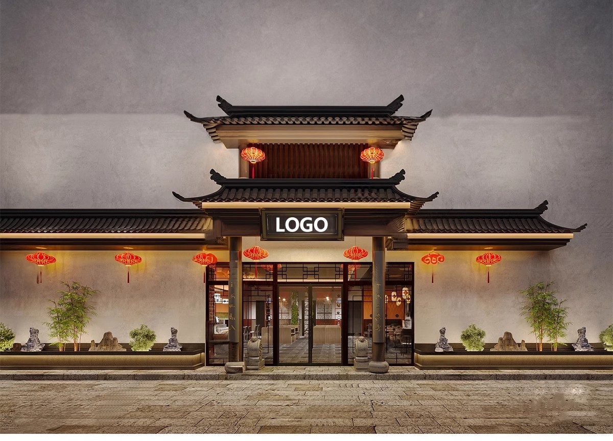 图片[17]-草图大师门头SU模型现代新中式餐厅甜品店面商业街餐饮店铺门面-大怪兽分享