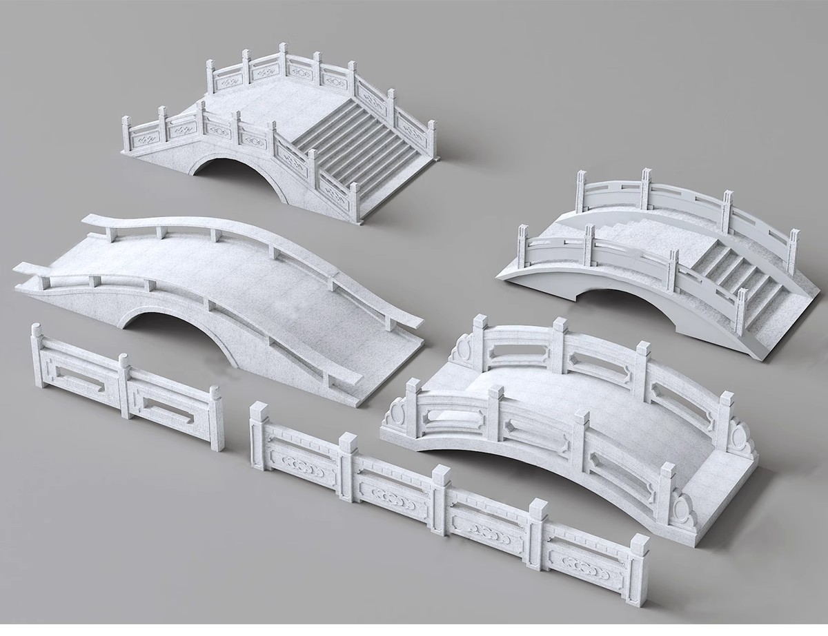 图片[16]-景观桥石桥拱桥木桥SU模型sketchup设计素材库新中式草图大师小桥-大怪兽分享