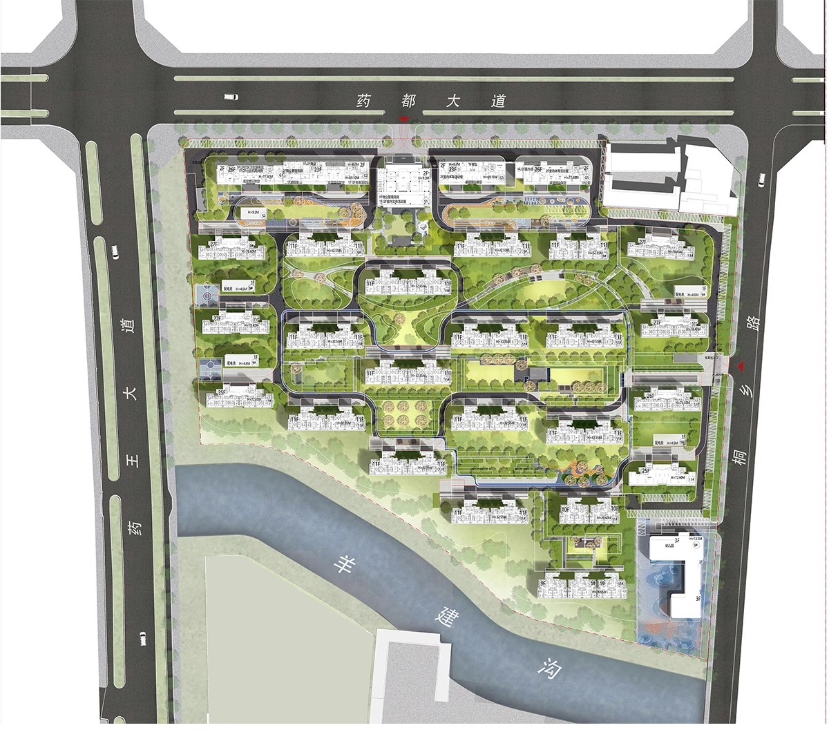 图片[21]-居住小区规划PSD总平面图设计素材 住宅园林景观PS彩色平面效果图-大怪兽分享