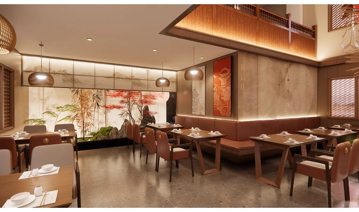 图片[17]-草图大师新中式风格餐饮店铺门头中餐厅餐馆快餐店室内设计SU模型-大怪兽分享