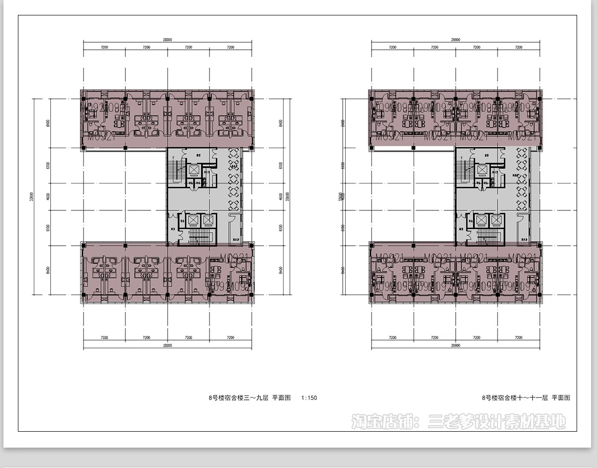 图片[17]-宿舍楼公寓楼CAD平面布局图学校职工学生建筑施工图设计布置方案-大怪兽分享
