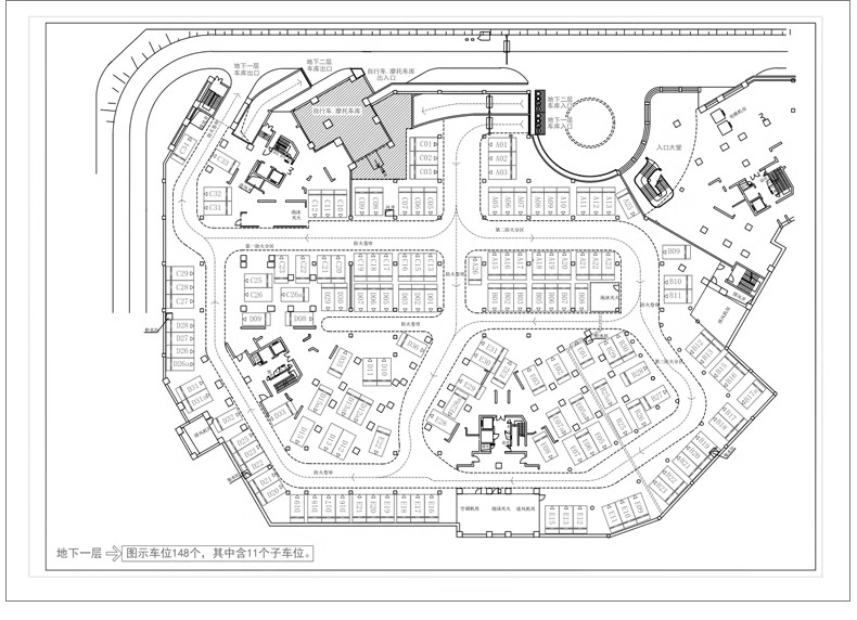图片[17]-停车场规划设计建筑CAD平面图纸 地下车库SU模型车位施工图素材-大怪兽分享