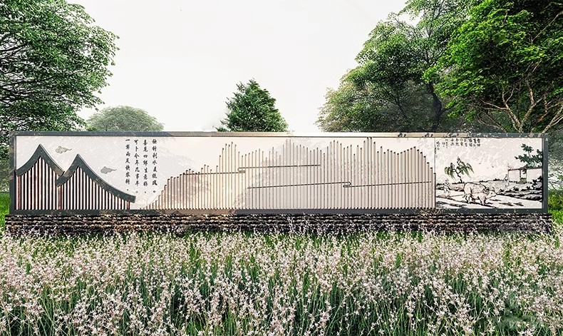 图片[16]-新中式乡村民宿民俗文化景墙SU模型农村村庄景区入口标识村标小品-大怪兽分享