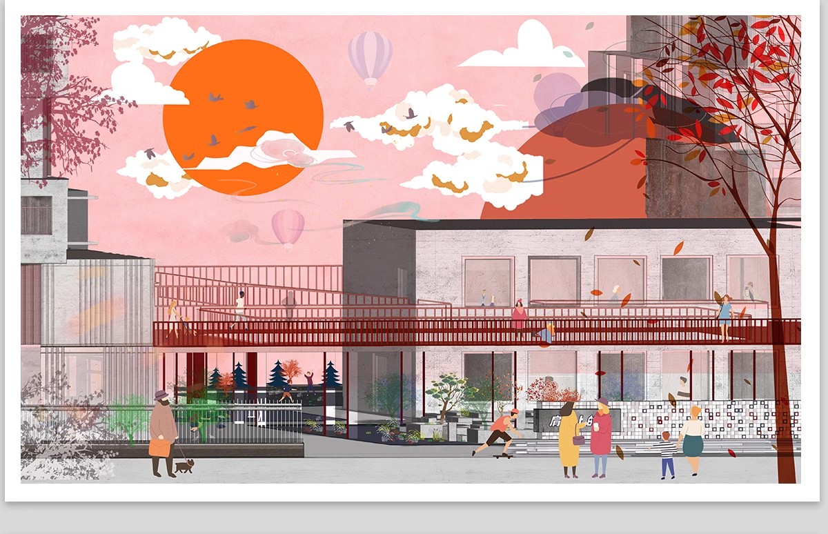 图片[17]-小清新竞赛风PS公园广场建筑景观插画风拼贴风效果图后期PSD素材-大怪兽分享