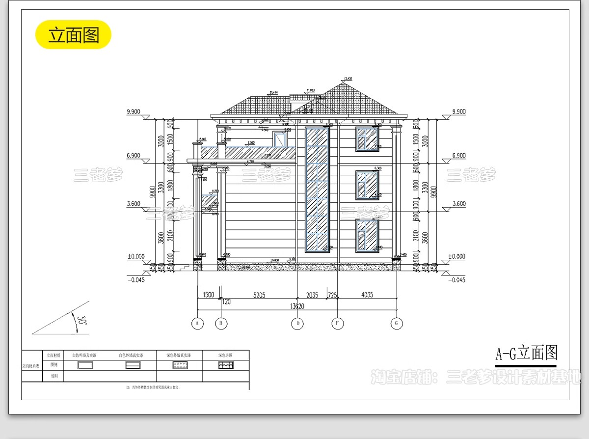 图片[16]-新农村自建房CAD施工图纸 建筑别墅布局结构三层半房子设计效果图-大怪兽分享