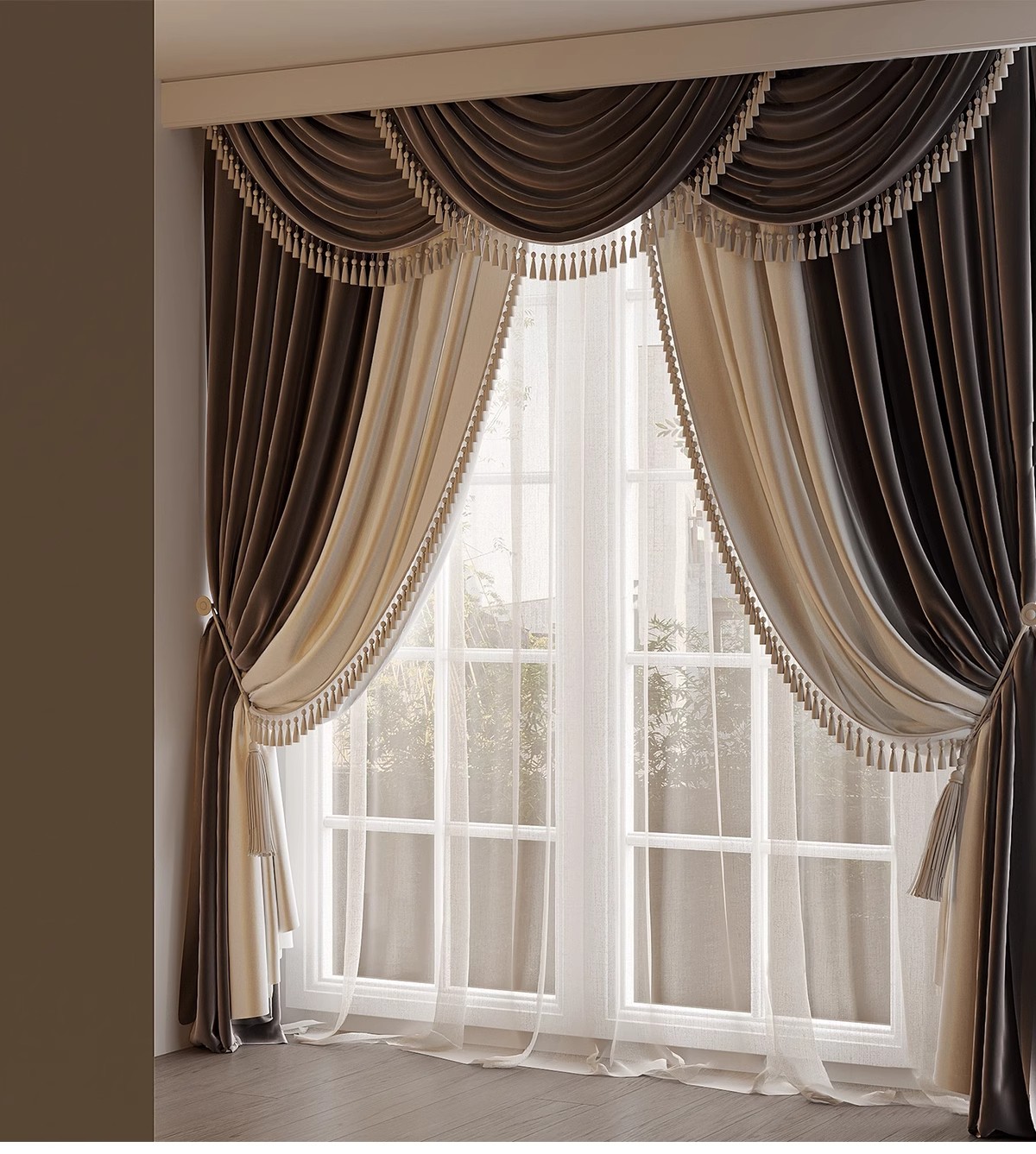 图片[17]-客厅卧室软装现代布艺罗马杆窗帘纱帘帷幔遮光拉帘SU模型草图大师-大怪兽分享