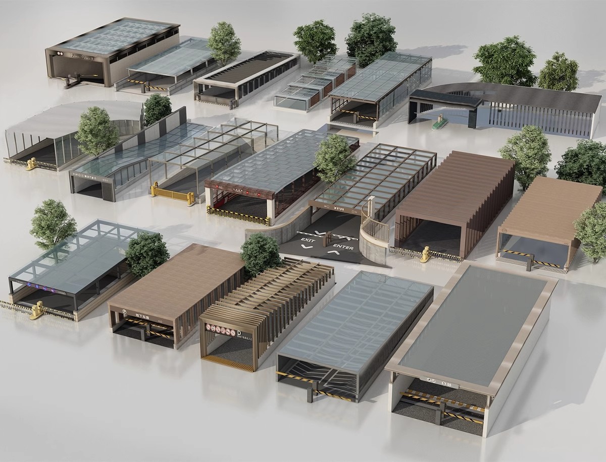 图片[18]-小区景观构筑物住宅建筑地下停车库停车场出入口SU模型库草图大师-大怪兽分享