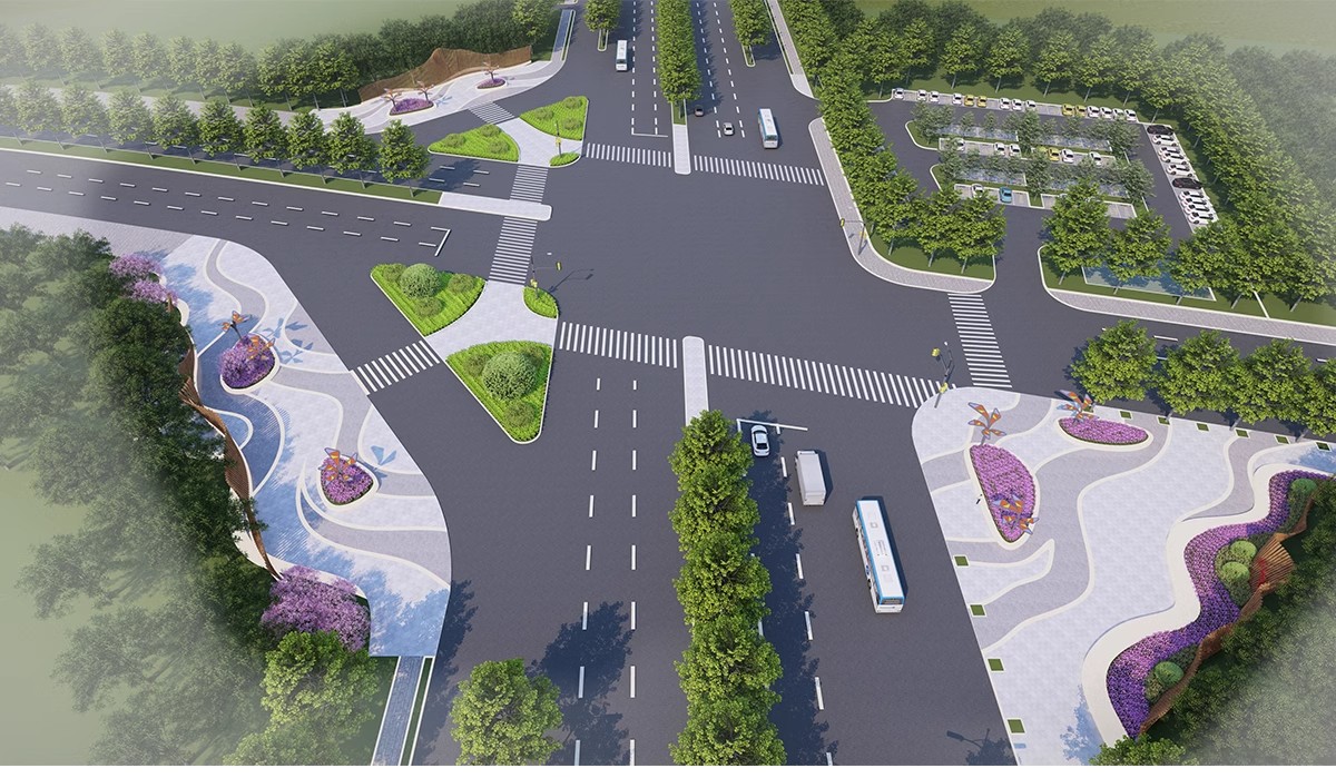 图片[18]-城市道路公路车行道斑马线地面指示线十字交通路口su模型草图大师-大怪兽分享