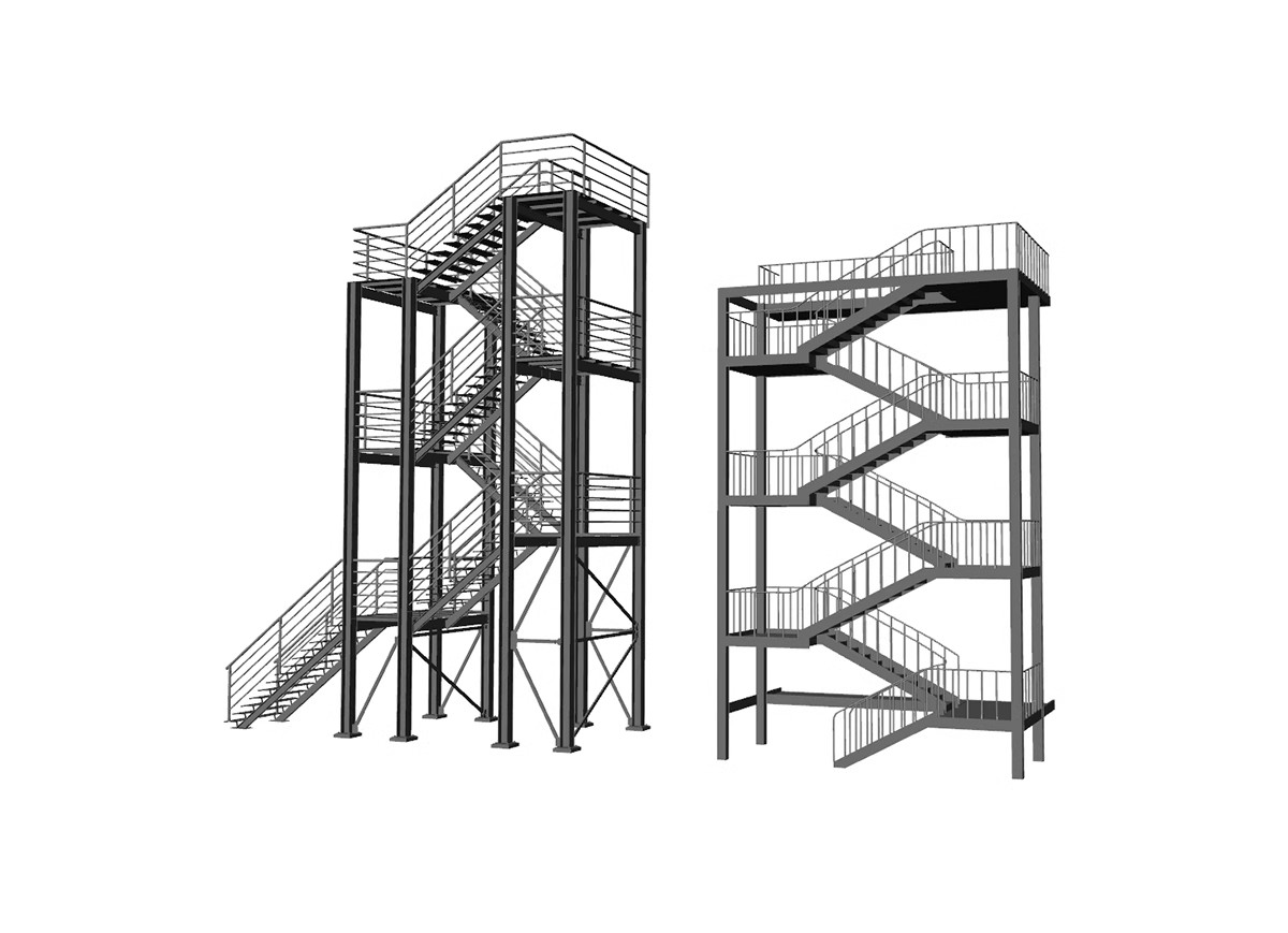 图片[18]-户外钢结构楼梯SU模型建筑工地安全爬梯设计sketchup草图大师素材-大怪兽分享