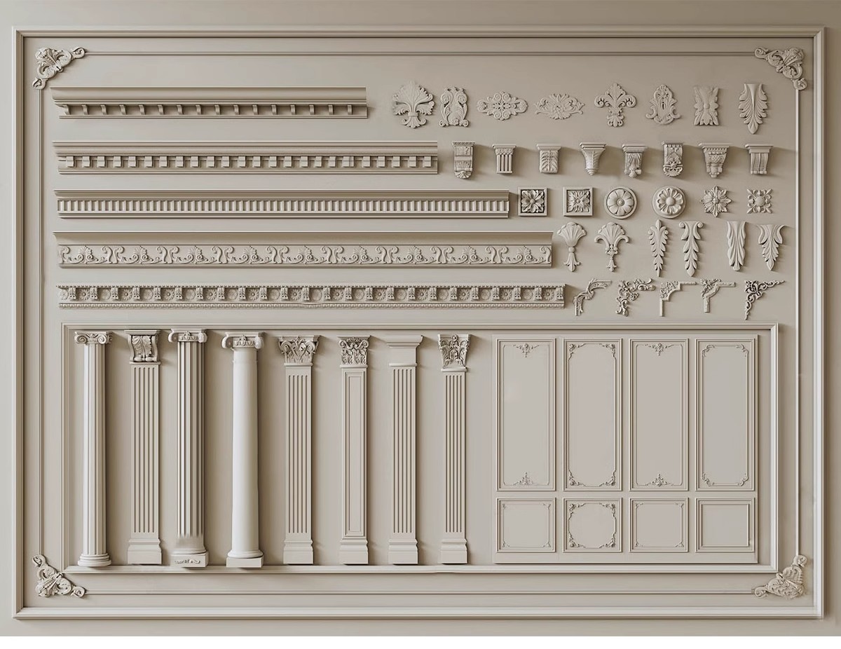图片[18]-草图大师欧式法式雕花角花罗马柱石膏线条角线建筑构件SU模型库-大怪兽分享