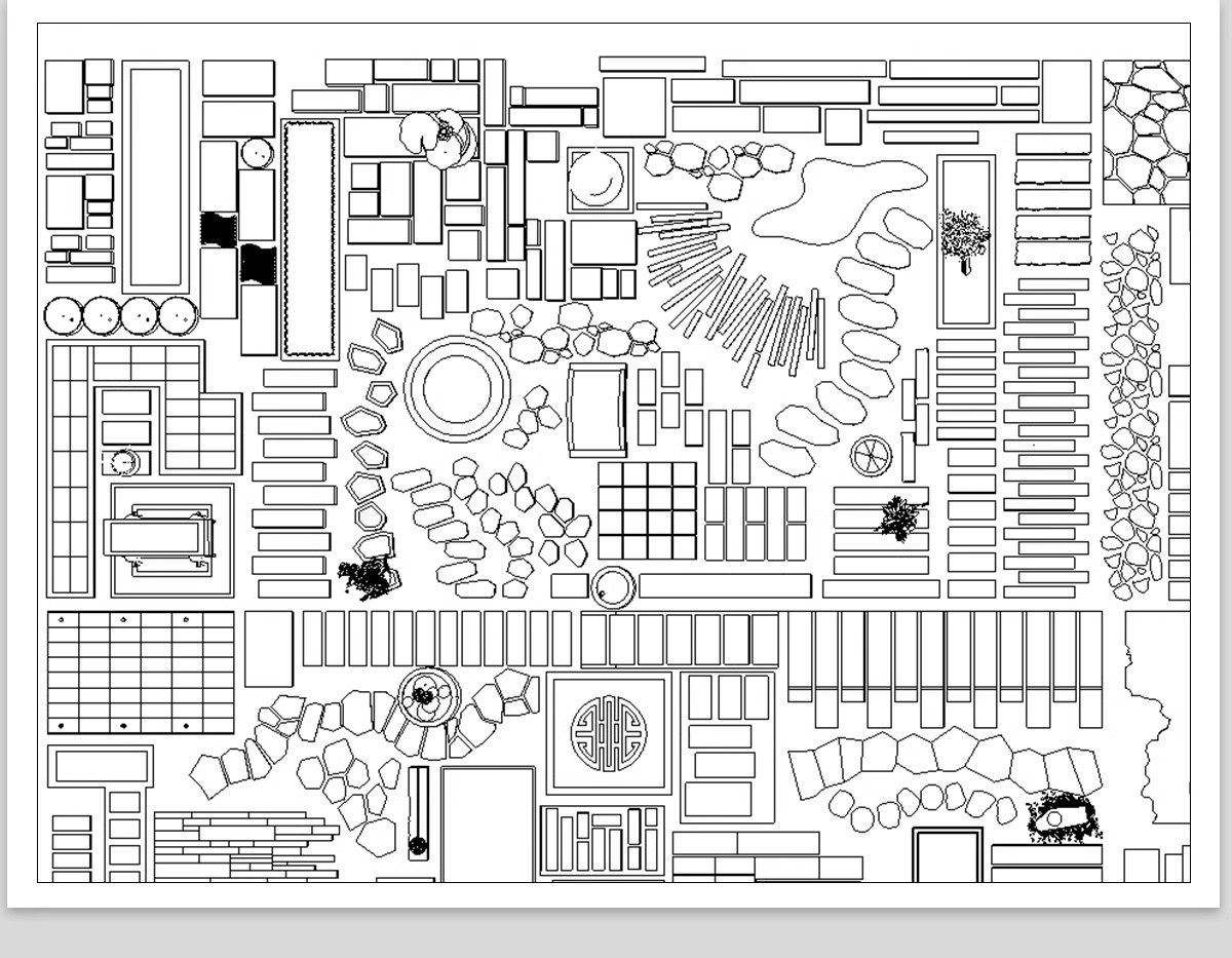 图片[18]-步道汀步小路CAD施工图 地面园林铺装中式别墅庭院景观小品图库块-大怪兽分享