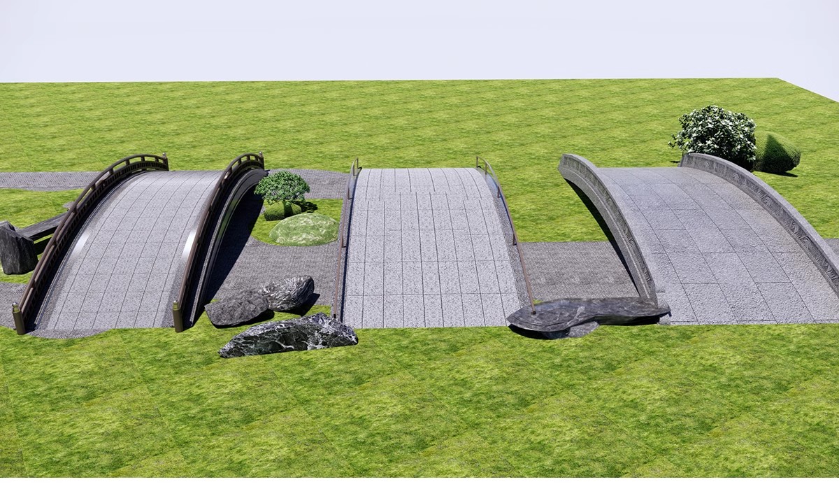 图片[17]-景观桥石桥拱桥木桥SU模型sketchup设计素材库新中式草图大师小桥-大怪兽分享