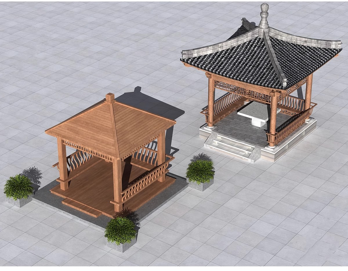 图片[17]-凉亭子廊架SU模型中式欧式古建园林sketchup建筑景观构件设计素材-大怪兽分享