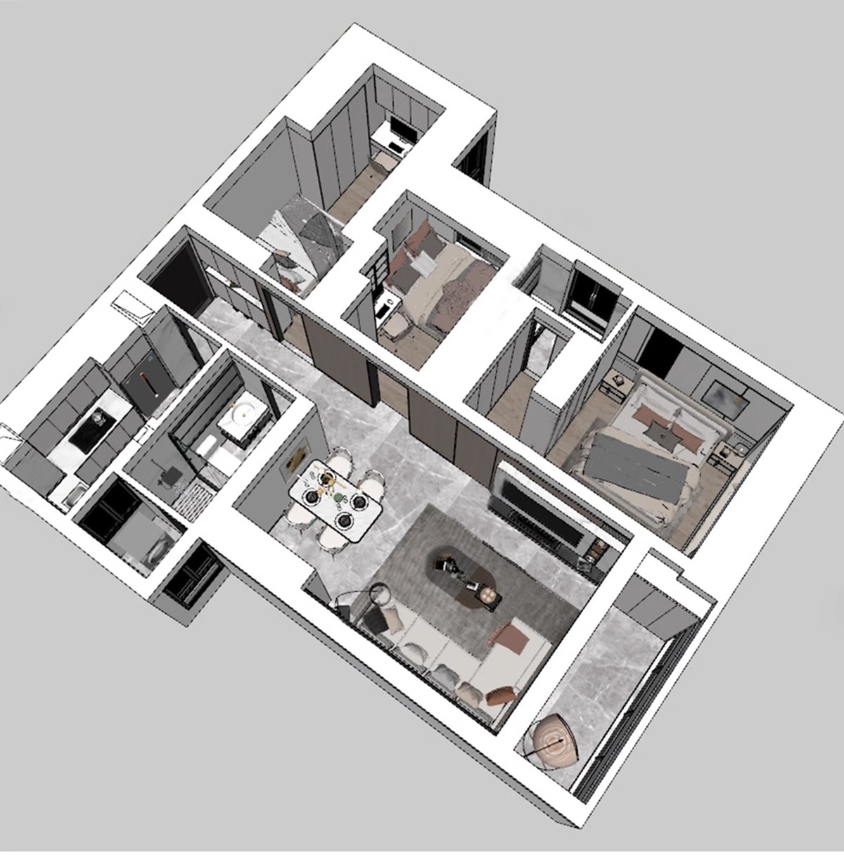图片[27]-家装全屋整套客厅卧室厨房北欧现代新中式整体全套室内设计SU模型-大怪兽分享