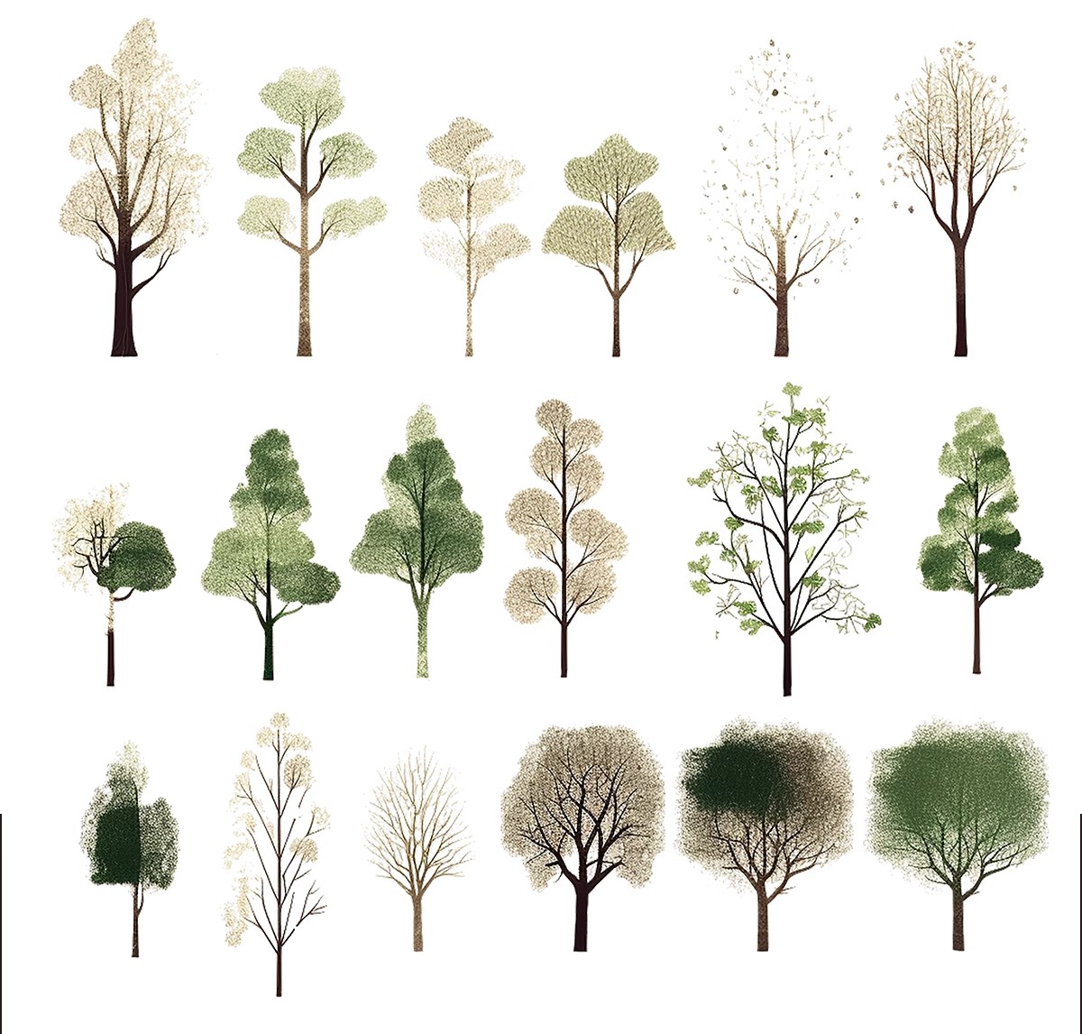 图片[18]-绿色纹理树PS素材竞赛风拼贴风小清新简约绿地鸟瞰轴测PSD文件PNG-大怪兽分享