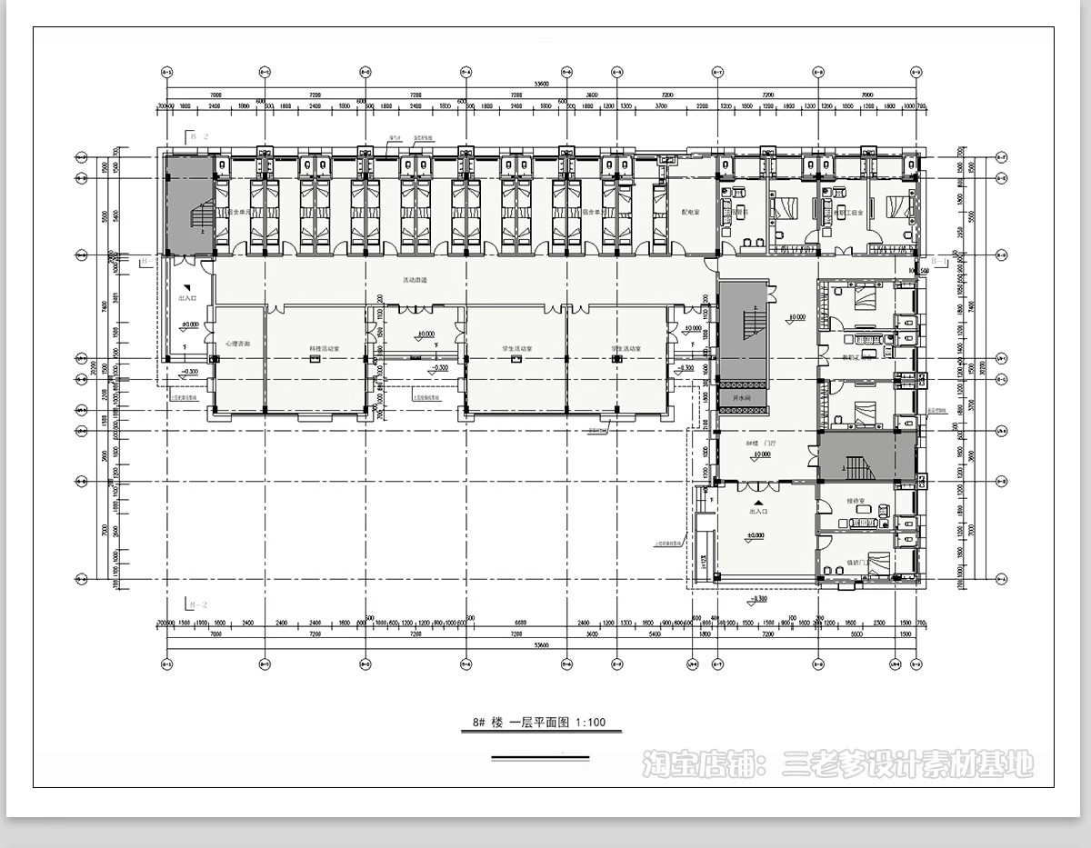 图片[18]-宿舍楼公寓楼CAD平面布局图学校职工学生建筑施工图设计布置方案-大怪兽分享