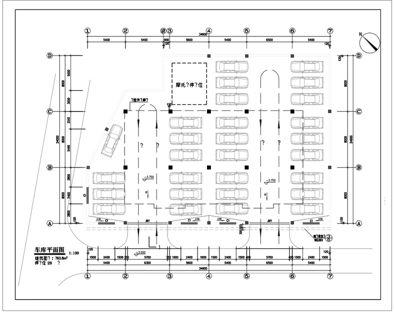 图片[18]-停车场规划设计建筑CAD平面图纸 地下车库SU模型车位施工图素材-大怪兽分享