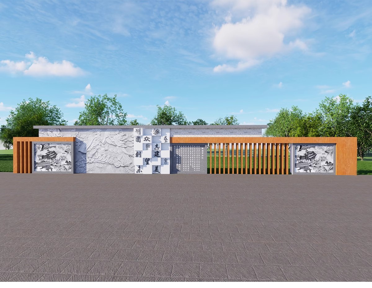 图片[18]-特色文化中式景观墙su模型小品艺术浮雕柱徽派白墙景墙庭院雕塑-大怪兽分享