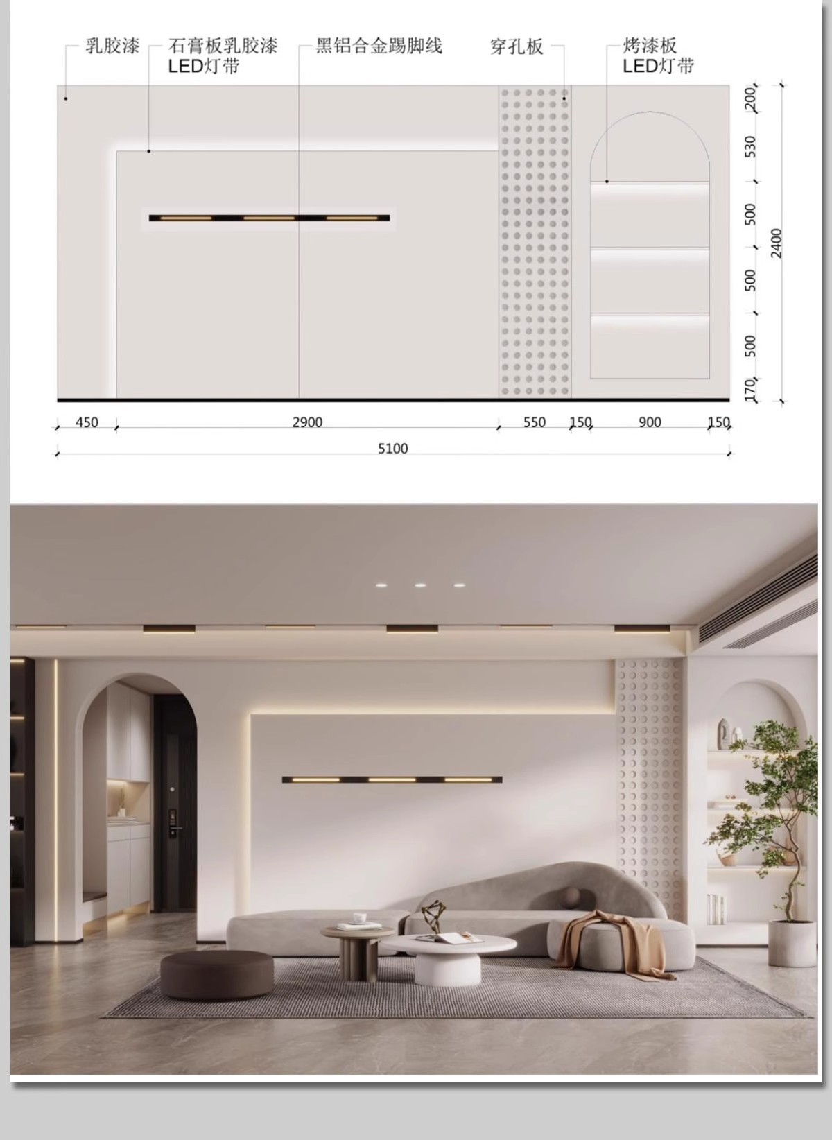 图片[18]-客厅餐厅卧室电视背景墙效果图家装装修设计参考图片尺寸标注排版-大怪兽分享