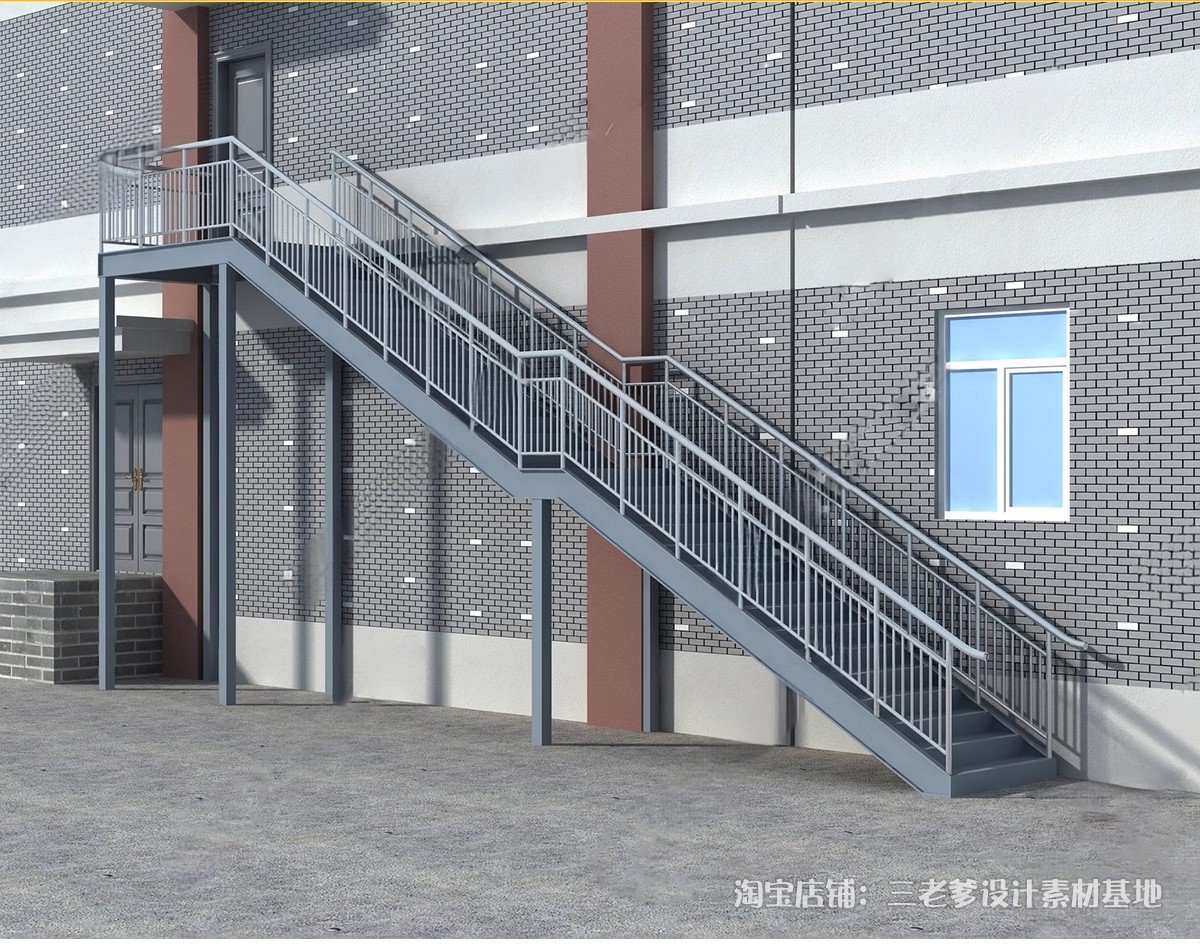 图片[19]-户外钢结构楼梯SU模型建筑工地安全爬梯设计sketchup草图大师素材-大怪兽分享