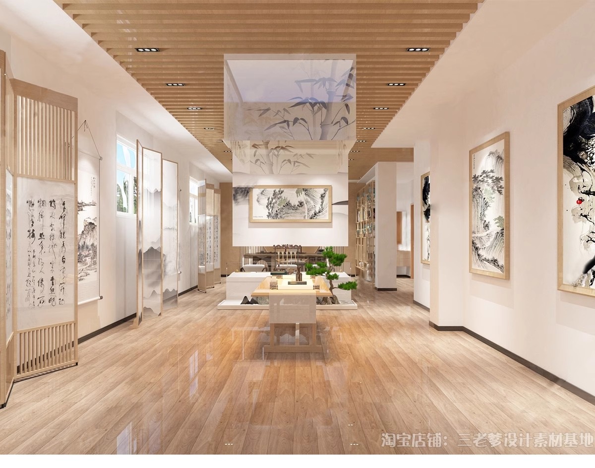 图片[19]-现代画室文化展览馆新中式书画展厅画廊美术馆草图大师SU模型素材-大怪兽分享
