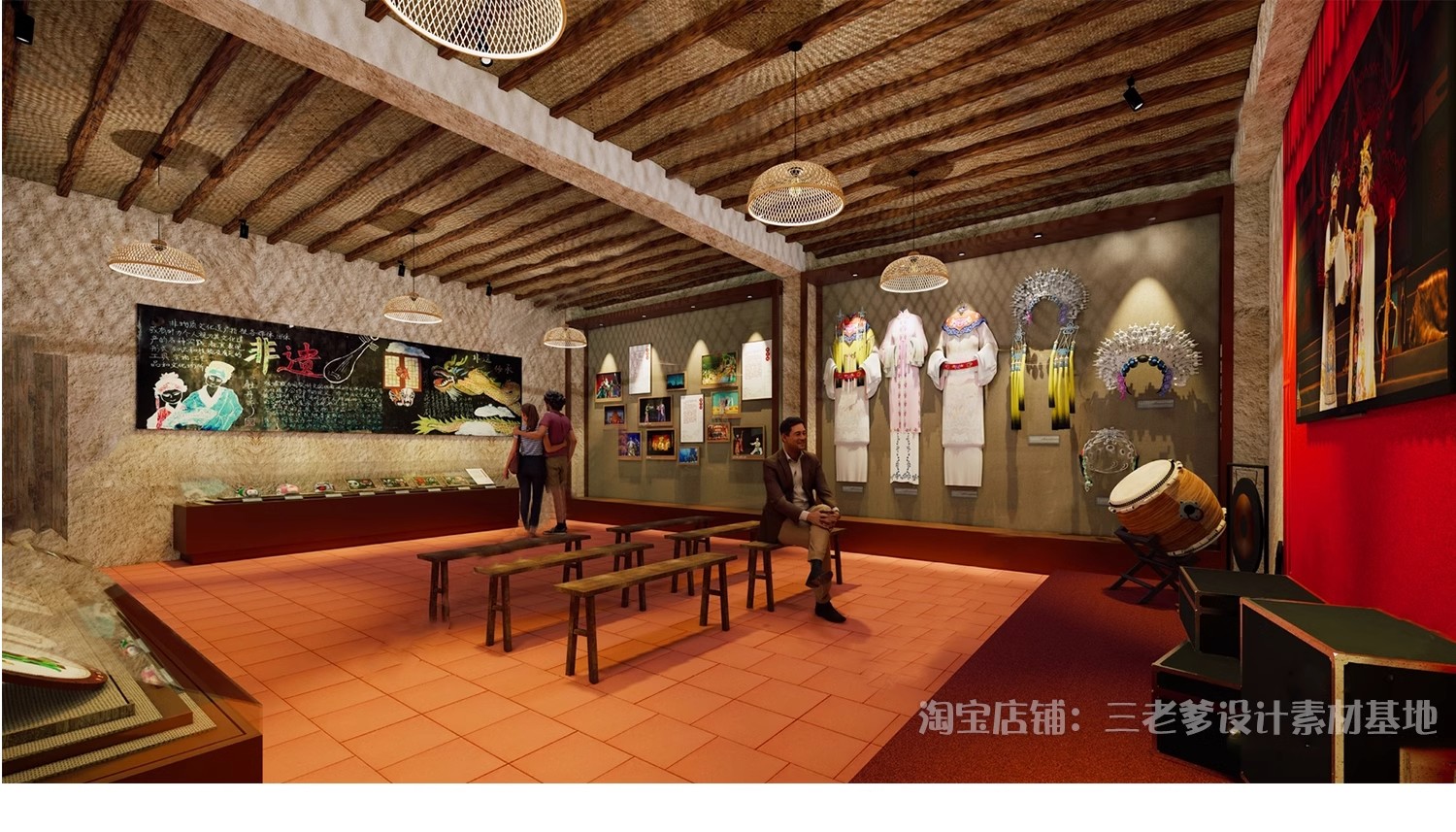 图片[19]-布艺刺绣皮影戏剧非遗文化展厅博物馆中式传统民俗展览馆su模型-大怪兽分享