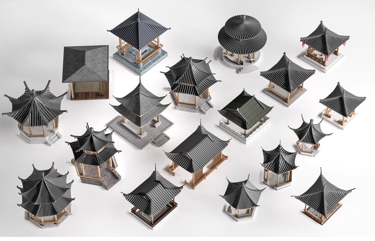 图片[18]-凉亭子廊架SU模型中式欧式古建园林sketchup建筑景观构件设计素材-大怪兽分享