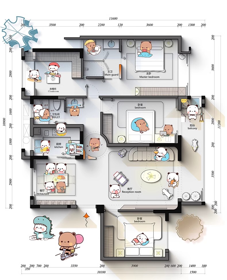 图片[19]-彩色立面平面ps彩平图PSD源文件 住宅家居布局网红风简约现代素材-大怪兽分享