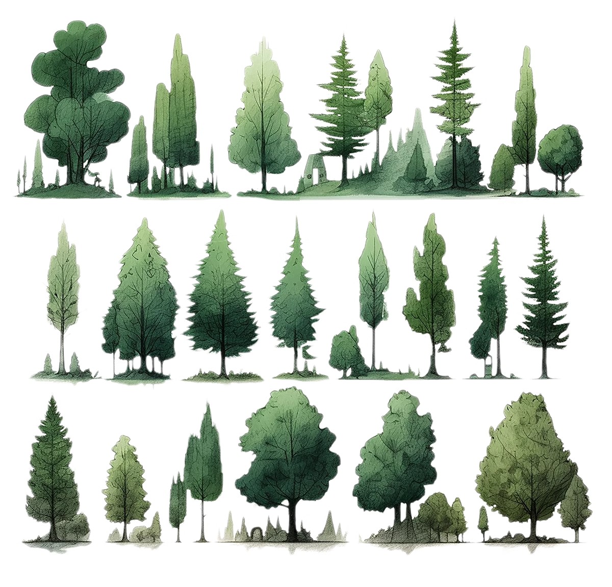 图片[19]-绿色纹理树PS素材竞赛风拼贴风小清新简约绿地鸟瞰轴测PSD文件PNG-大怪兽分享