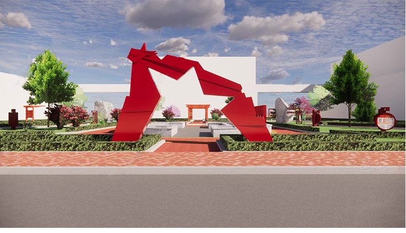 图片[19]-红色文化党建主题美丽乡村新农村公园广场旅游景区草图大师SU模型-大怪兽分享