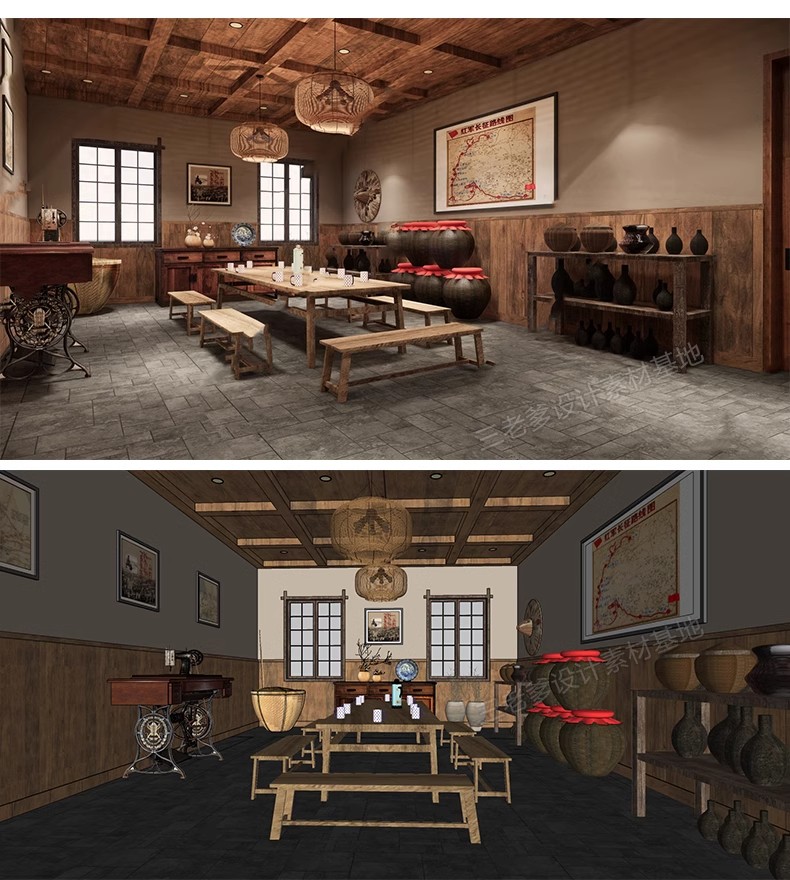 图片[19]-现代新中式东南亚复古酒店民宿客栈自然风农村农家乐度假村SU模型-大怪兽分享