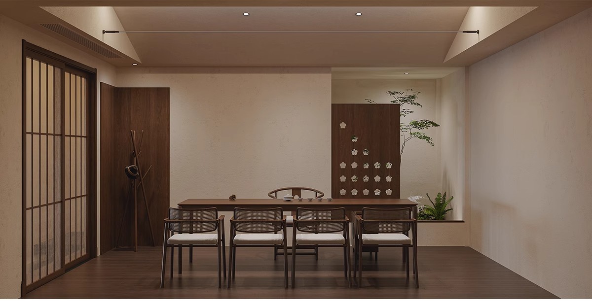 图片[18]-茶楼茶馆设计效果图现代禅意中式侘寂风室内茶室会所工装装修图片-大怪兽分享