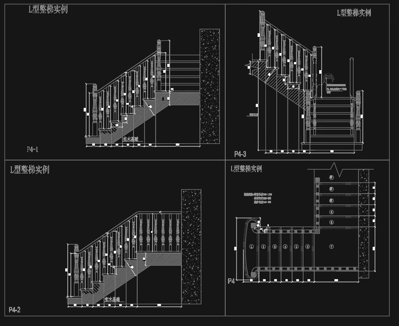 图片[19]-室内住宅楼梯节点大样图平面立面图剖面图扶手栏杆cad图纸施工图-大怪兽分享