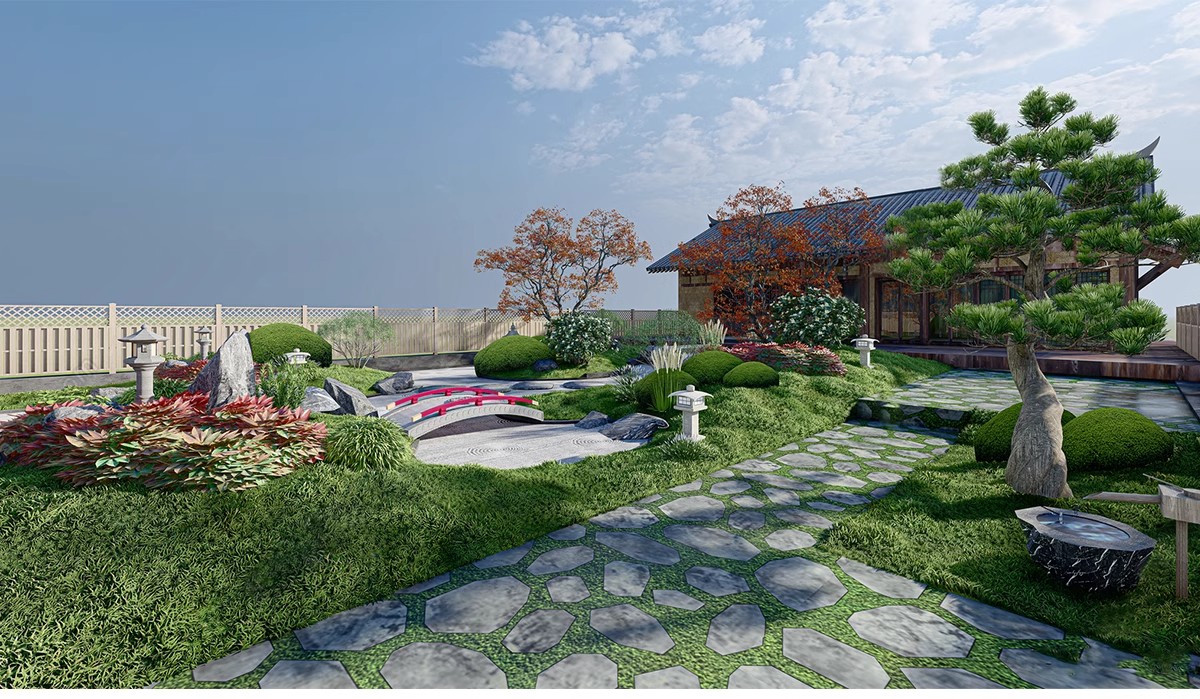 图片[19]-禅意新中式日式别墅庭院茶室枯山水景观假山流水SU模型草图大师-大怪兽分享