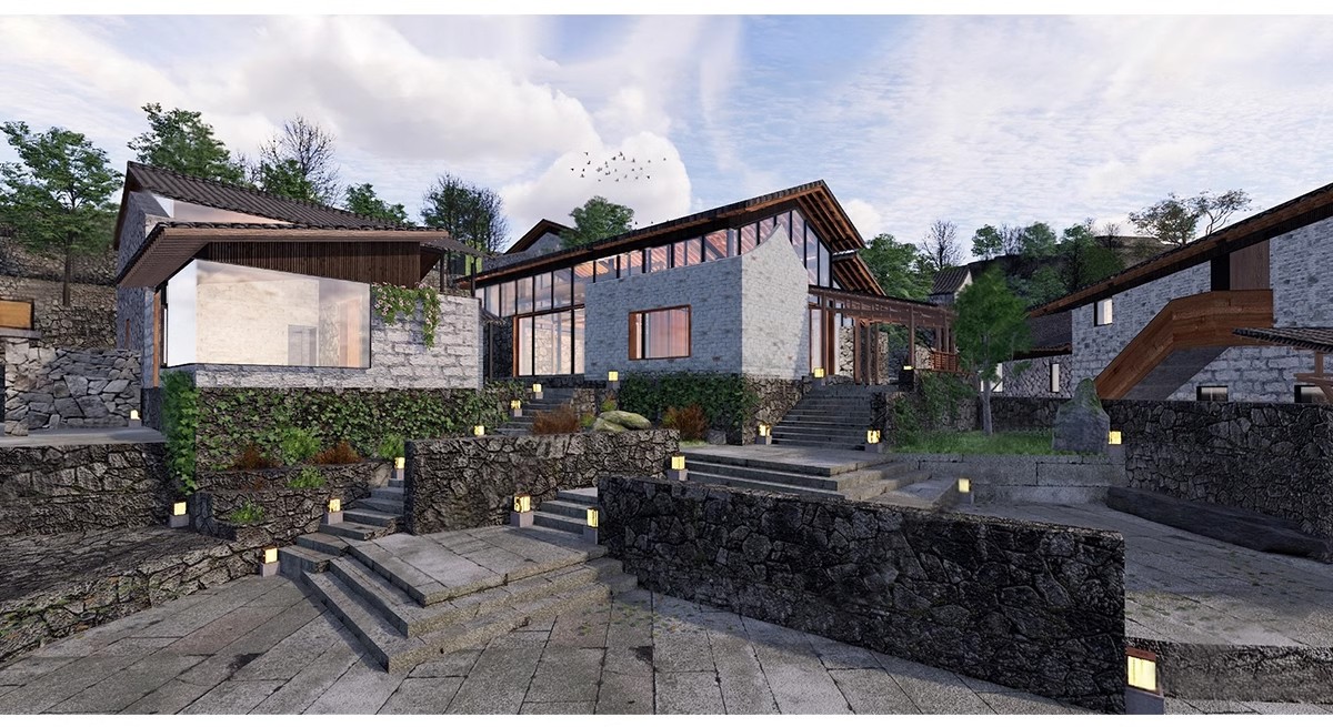 图片[20]-农村村庄落老房改造新中式景区民宿度假村美丽乡村SU模型草图大师-大怪兽分享