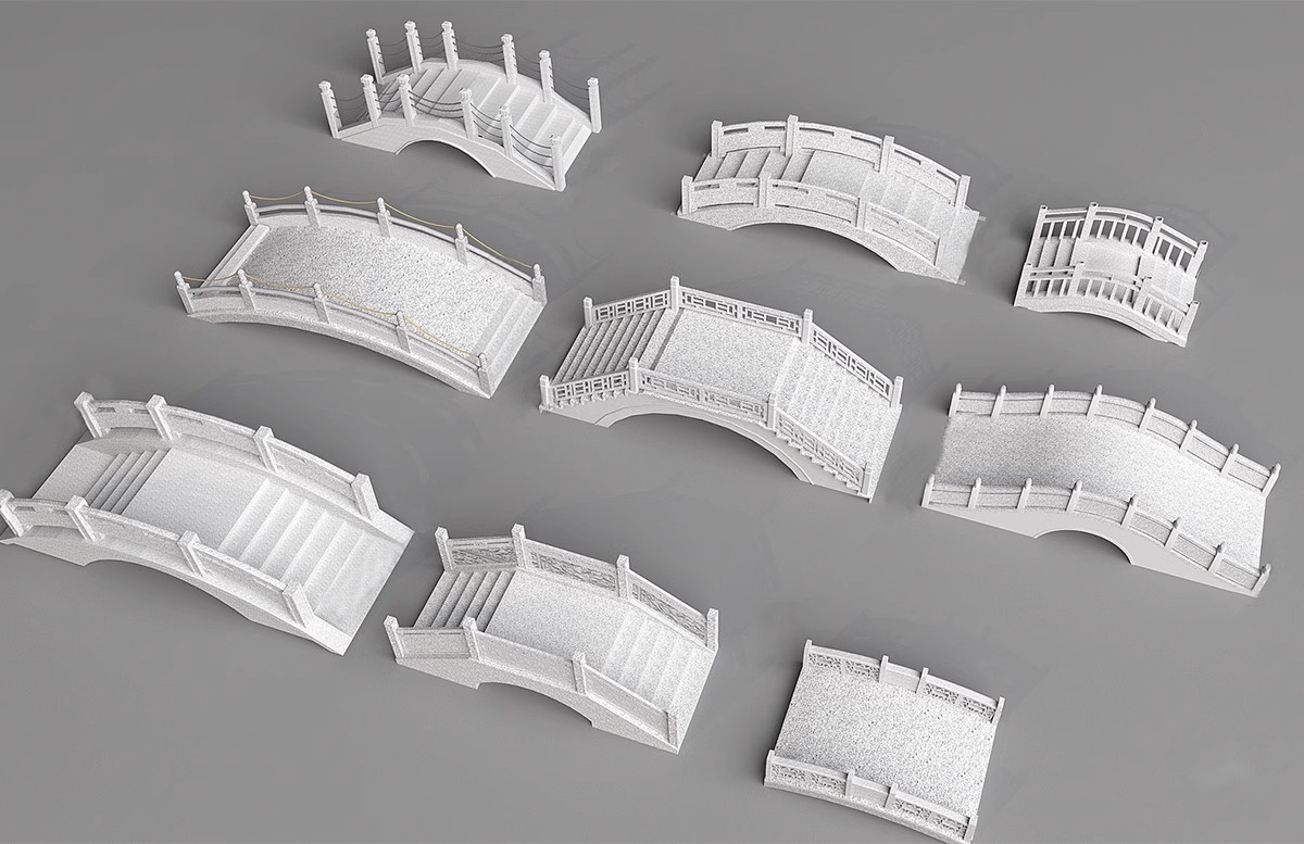 图片[19]-景观桥石桥拱桥木桥SU模型sketchup设计素材库新中式草图大师小桥-大怪兽分享
