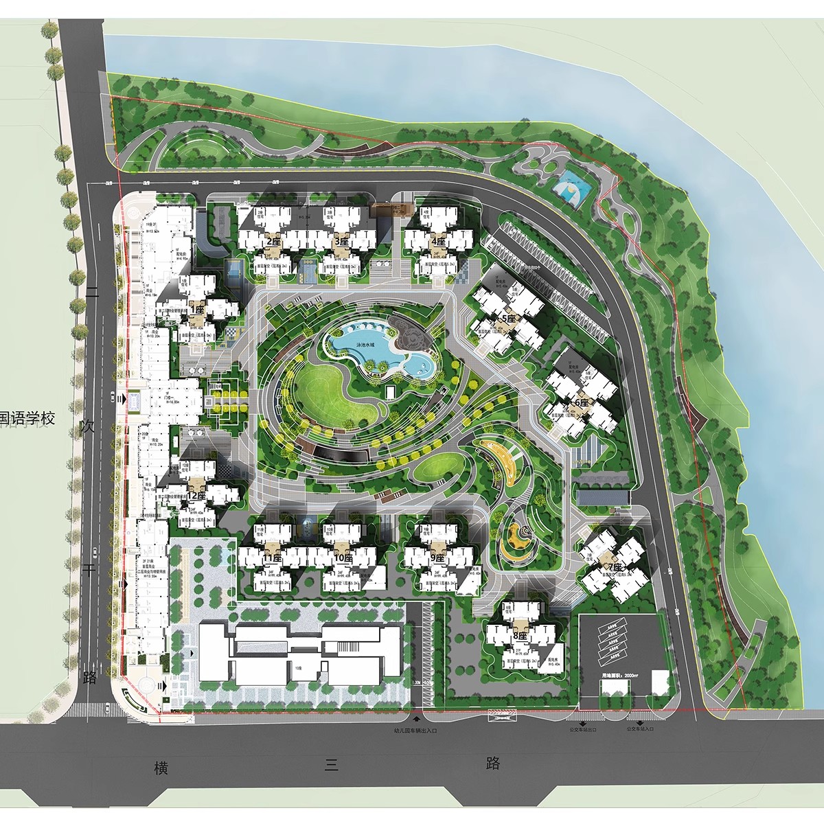 图片[24]-居住小区规划PSD总平面图设计素材 住宅园林景观PS彩色平面效果图-大怪兽分享
