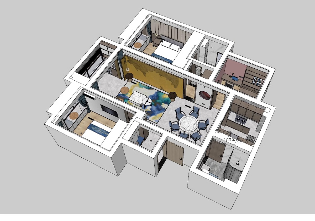 图片[29]-家装全屋整套客厅卧室厨房北欧现代新中式整体全套室内设计SU模型-大怪兽分享