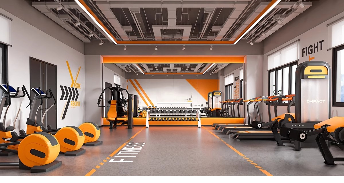 图片[19]-现代工业风健身房SU模型配套CAD施工图俱乐部私教瑜伽室草图大师-大怪兽分享
