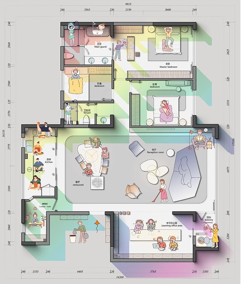 图片[20]-彩色立面平面ps彩平图PSD源文件 住宅家居布局网红风简约现代素材-大怪兽分享