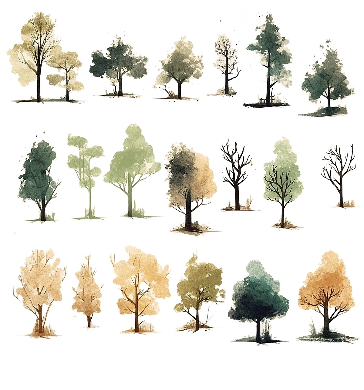 图片[20]-绿色纹理树PS素材竞赛风拼贴风小清新简约绿地鸟瞰轴测PSD文件PNG-大怪兽分享