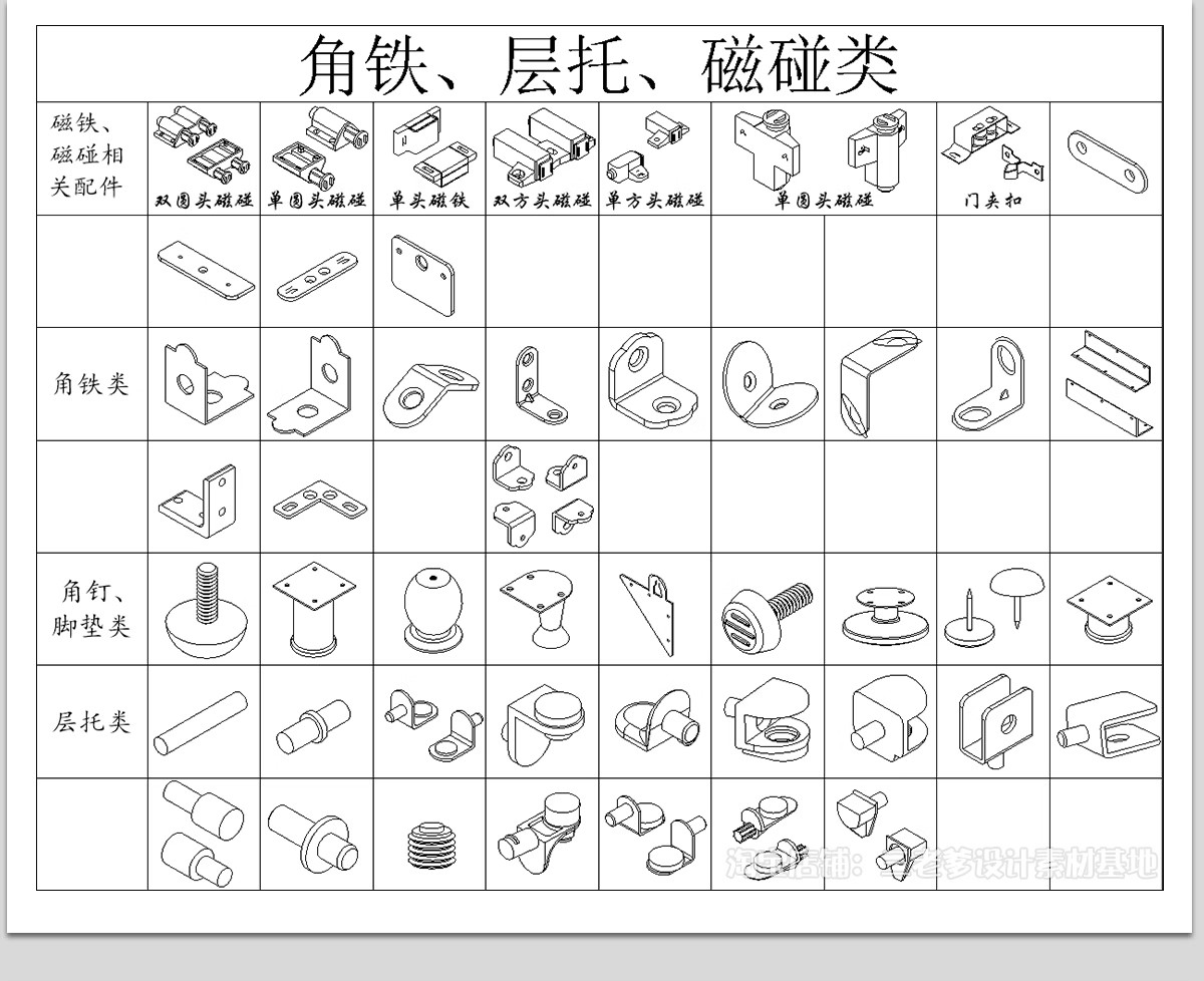 图片[20]-全屋定制五金CAD图库 家具柜子设计下单图拆单图拉手配件施工图纸-大怪兽分享