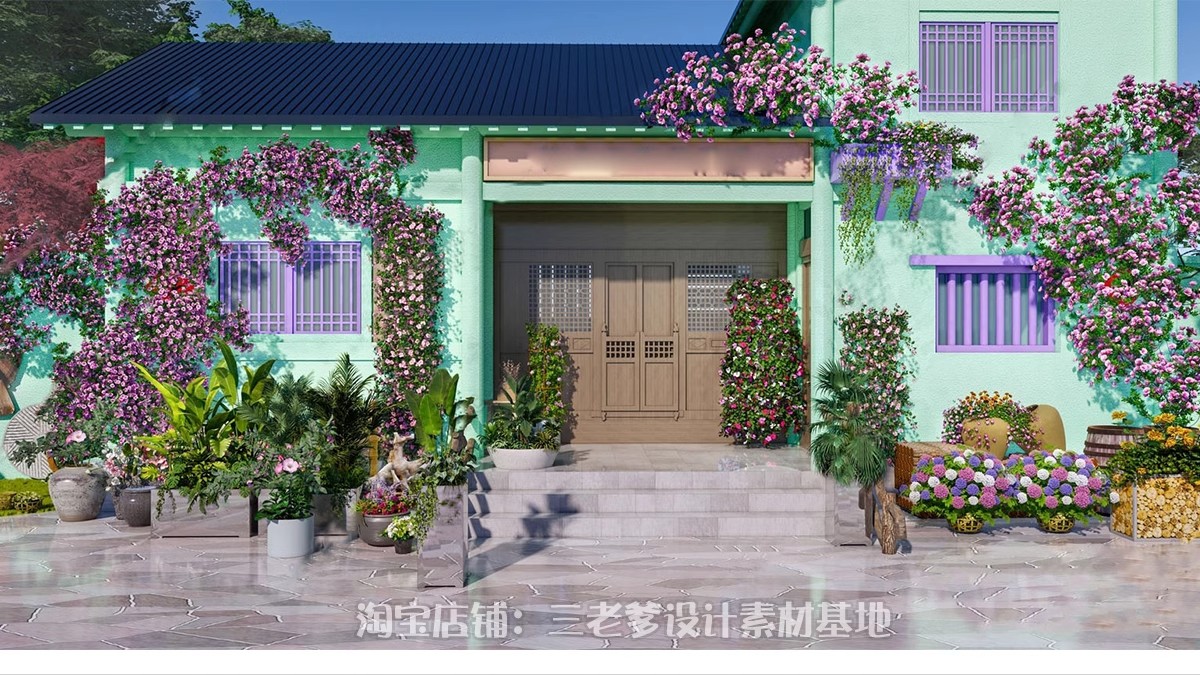 图片[19]-现代田园北欧风小清新花艺花店绿植鲜花植物花坊CAD施工图SU模型-大怪兽分享