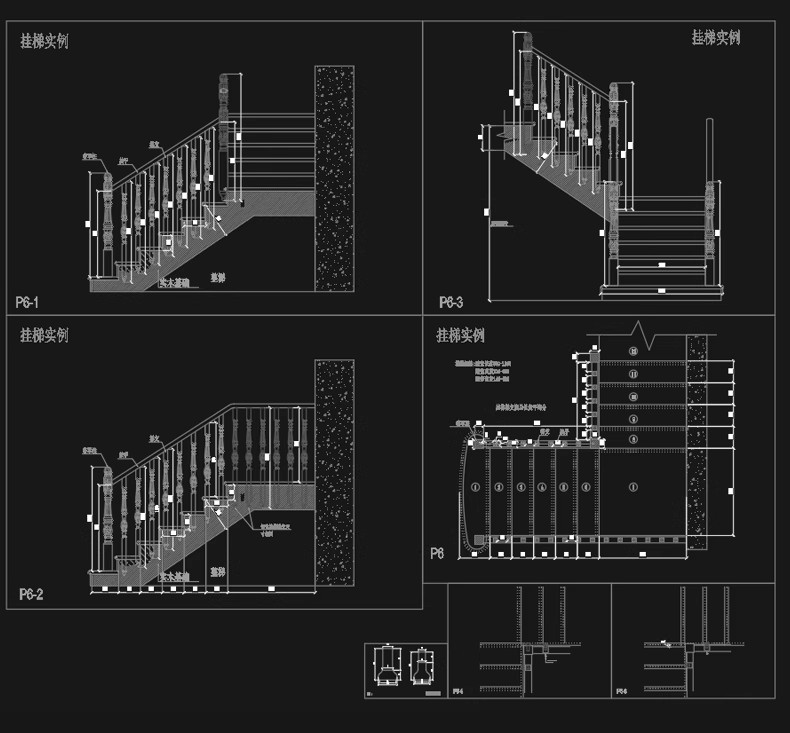 图片[20]-室内住宅楼梯节点大样图平面立面图剖面图扶手栏杆cad图纸施工图-大怪兽分享